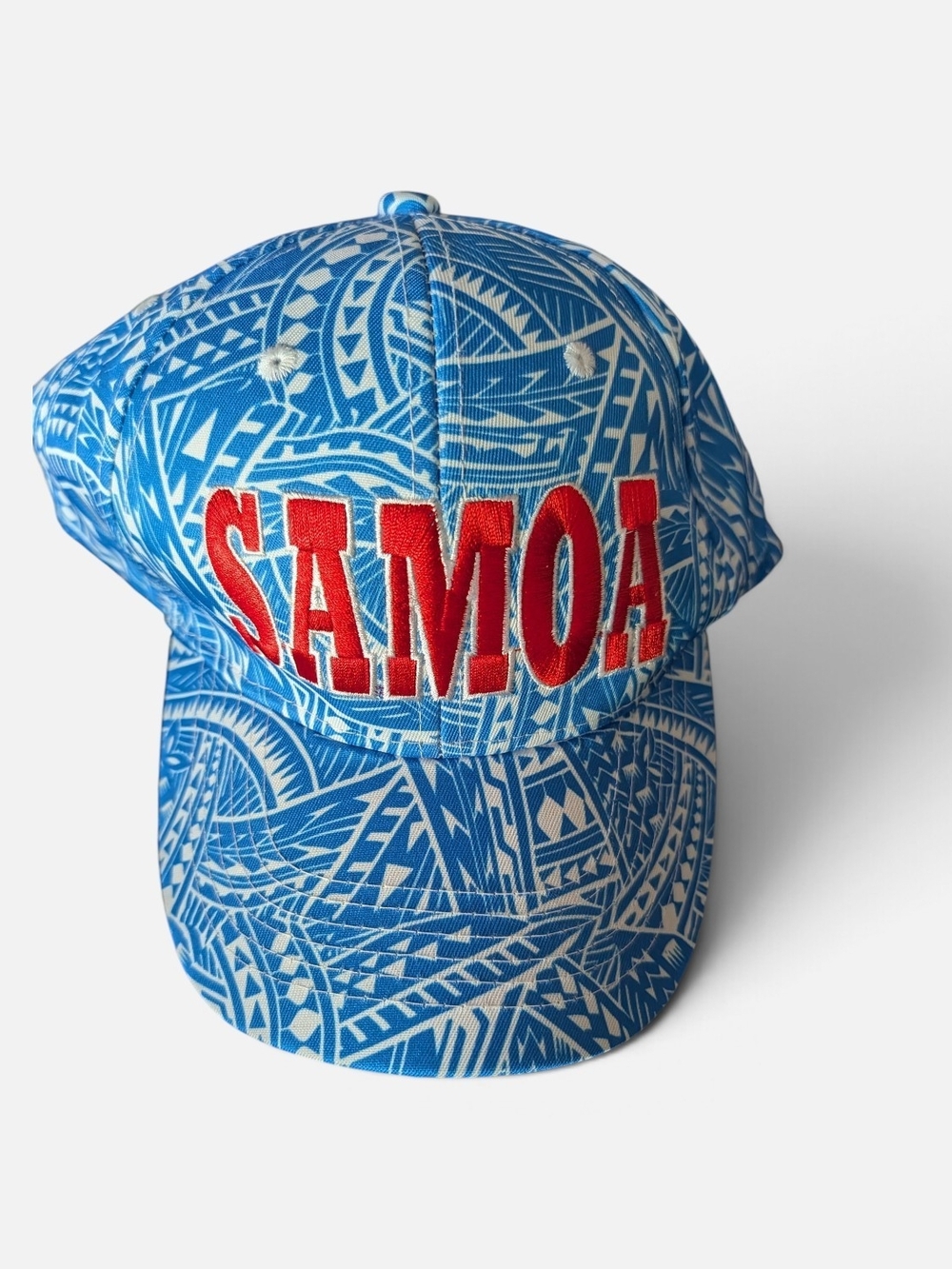 SAMOA Embroidered Blue Pattern Men's Cap